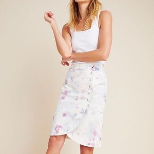 Anthropologie tie dye midi skirt